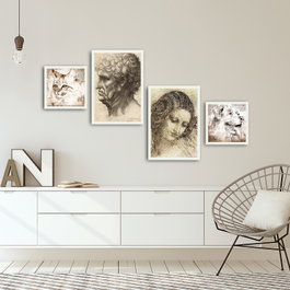 Wallity Cuadro Decorativo Enmarcado 4 Piezas Multicolor